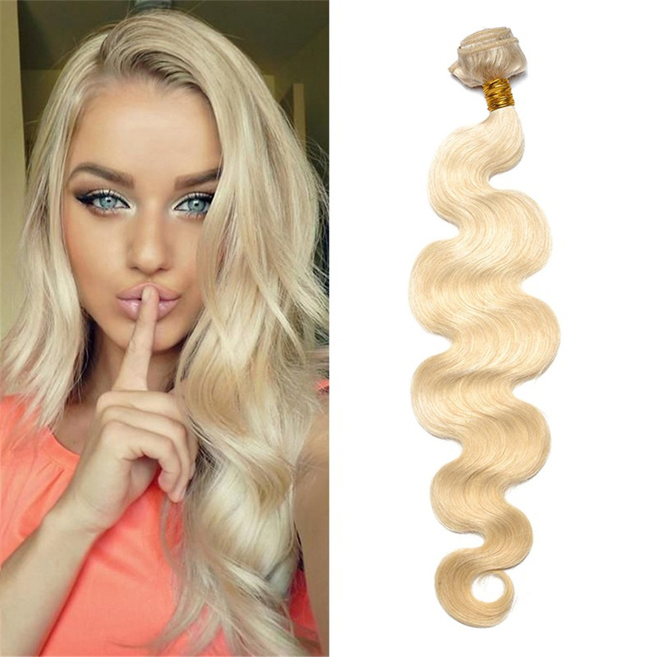 Remeehi Weave #613 Honey Blonde Human Hair Blonde Bundles Hair Weft Human Hair Extensions  |  Remeehair.com