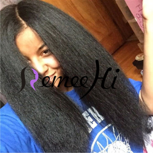 Full Lace Wigs Brazilian Human Hair Kinky Straight 